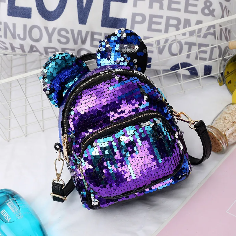 Disney домашняя одежда с Минни Маус из мультфильма дети блесток рюкзак подарки для