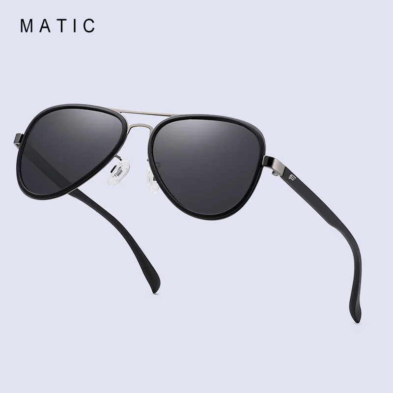 

MATIC Grey Lenses Polarized Sun Glasses For Men's Pilot Driver's Car Sunglasses Ladies Male Matte Black Frame Sunglass Eyewear