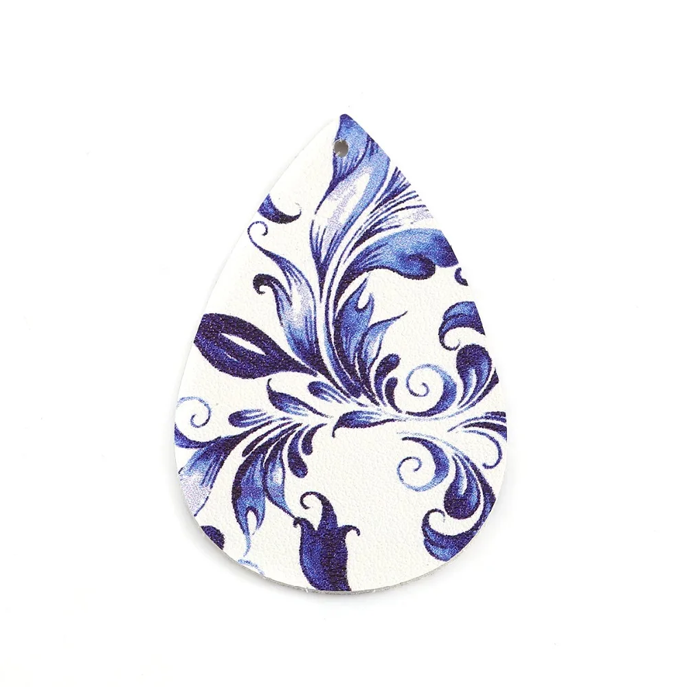 DoreenBeads ПУ кожаные подвески капли воды разноцветные ювелирные изделия фурнитура аксессуары оптом 56 мм(2 2/") x 38 мм(1 4/8"), 50 шт