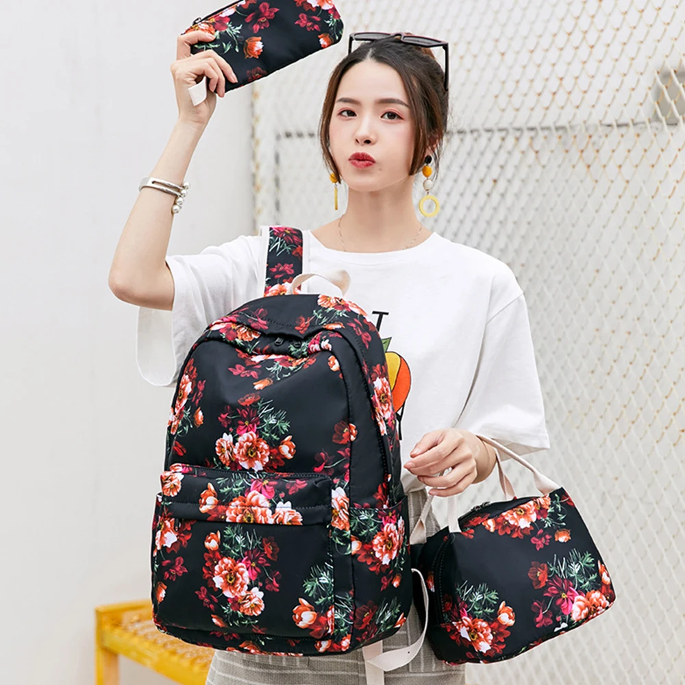 Школьный рюкзак с цветочным принтом для девочек комплект из школьного рюкзака и