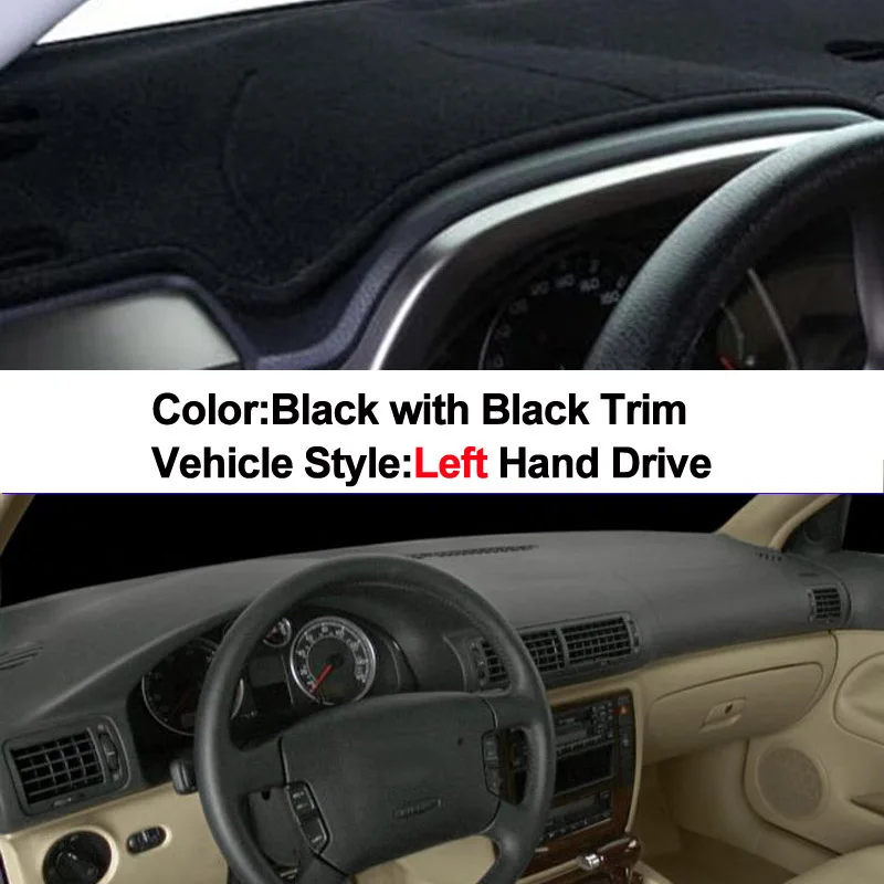 Накладка на приборную панель автомобиля для Volkswagen VW Passat B5 2000 2001 2002 2003 2004 2005 коврик для приборной панели коврик для автомобиля - Название цвета: Черный