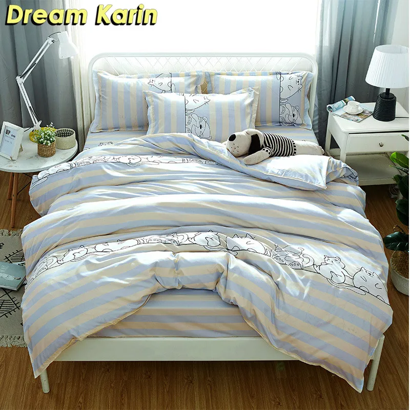 

Dream Karin Home Textile Brief Style Bedding Sets Adult Duvet Comforter Covers with Pillowcases Single Double Bed Set 2/3 Pcs