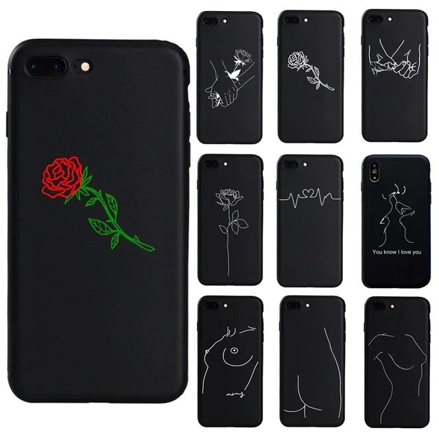 Современный дизайн Минималистичная линия рука девушка тело Роза Мягкий силикон