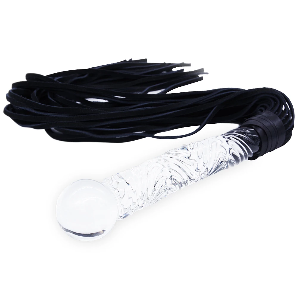DOMI натуральная кожа анальные игрушки женский Фетиш хлыст стеклянный