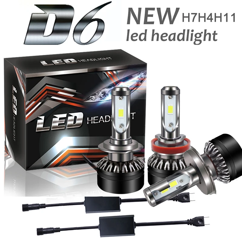 

2 Pcs Car Headlight Kit H7 LED H4 9003 H8 H9 H11 HB2 60W 6000K 12V Car Styling 10000LM Auto Headlamp COB Fog Light Bulb