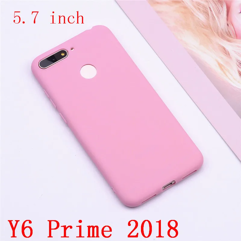 Pink Huawei Y6 Мягкий силиконовый чехол, карамельный цвет, чехол для huawei Y6 PRIME, милые Чехлы, TPU, задняя крышка, huawei Y6 Prime, чехол s - Цвет: Pink