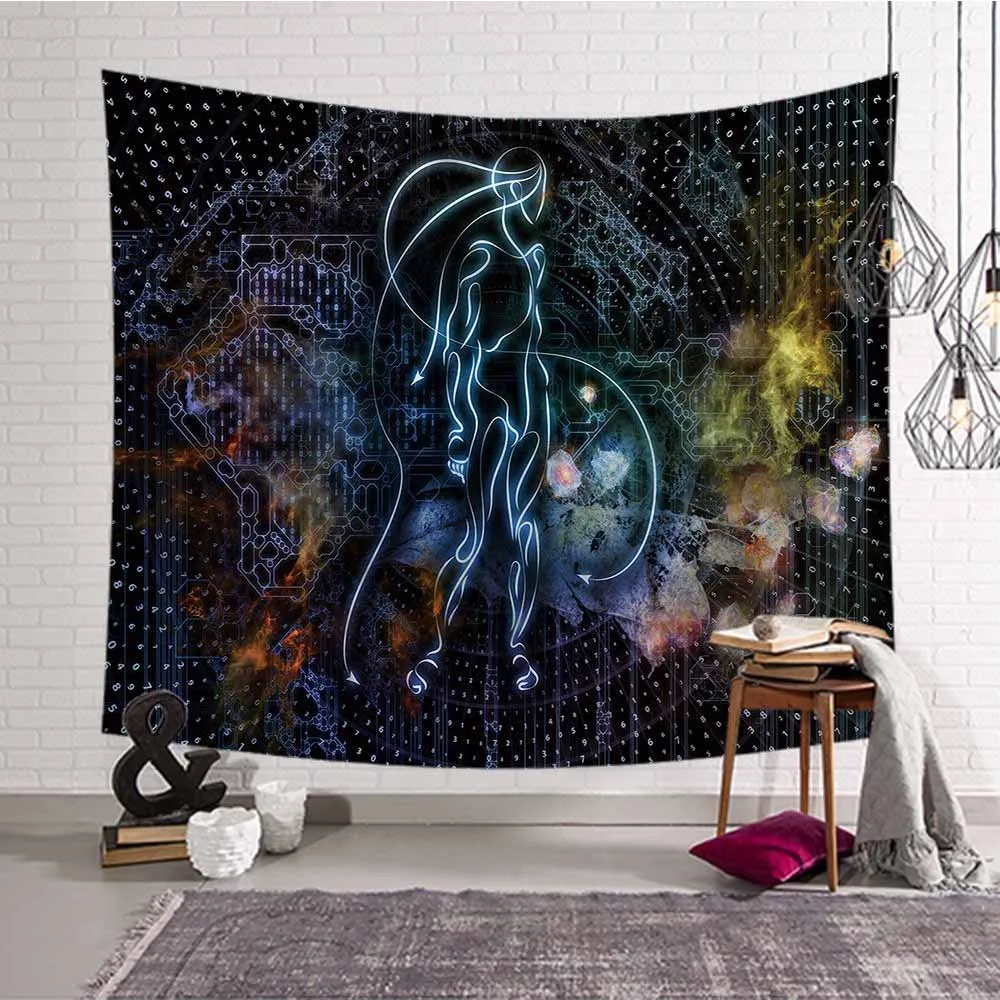 Lannidaa Psychedelic Light гобелен настенный висячий Печатный таинственный Ferryman полиэстер гобелен одеяло настенная скатерть для стола