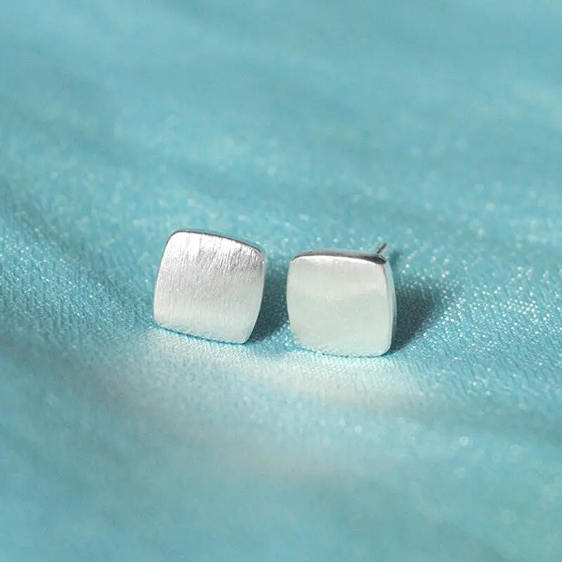 Chandler Blushed vierkant Square Stud Earrings For Women Geometrical Simple Tiny Small Ear Jewelry Best Birthday Gift | Украшения и