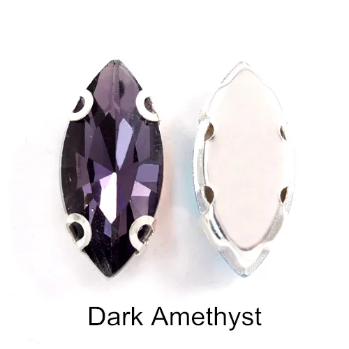 Dark Amethyst 5 размеров, прозрачные стразы для глаз лошади, пришивные стразы с когтями, Стразы для одежды, украшения B0833 - Цвет: Dark Amethyst
