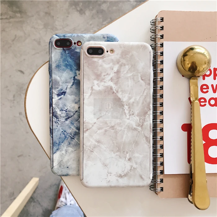 QINUO 360 Полный корпус жесткий чехол для телефона iphone 11 Pro Max XS X XR 6s 7 8 Plus 5 5S SE мрамор