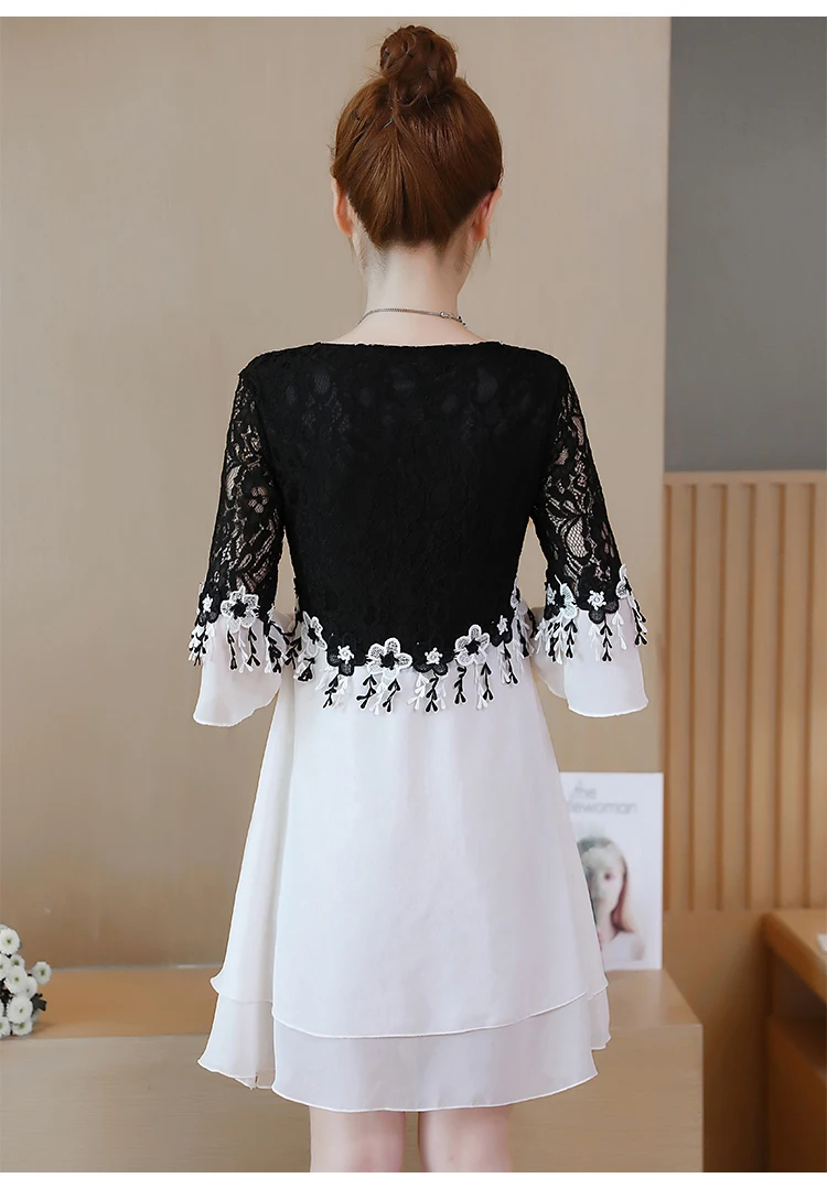 Женское кружевное лоскутное платье большого размера плюс XXL XXXL 3XL XXXXL 4XL 5XL тонкое