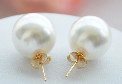 Женские серьги гвоздики с жемчугом 9 10 мм|pearl shell earrings|shell earringsbig earrings women |