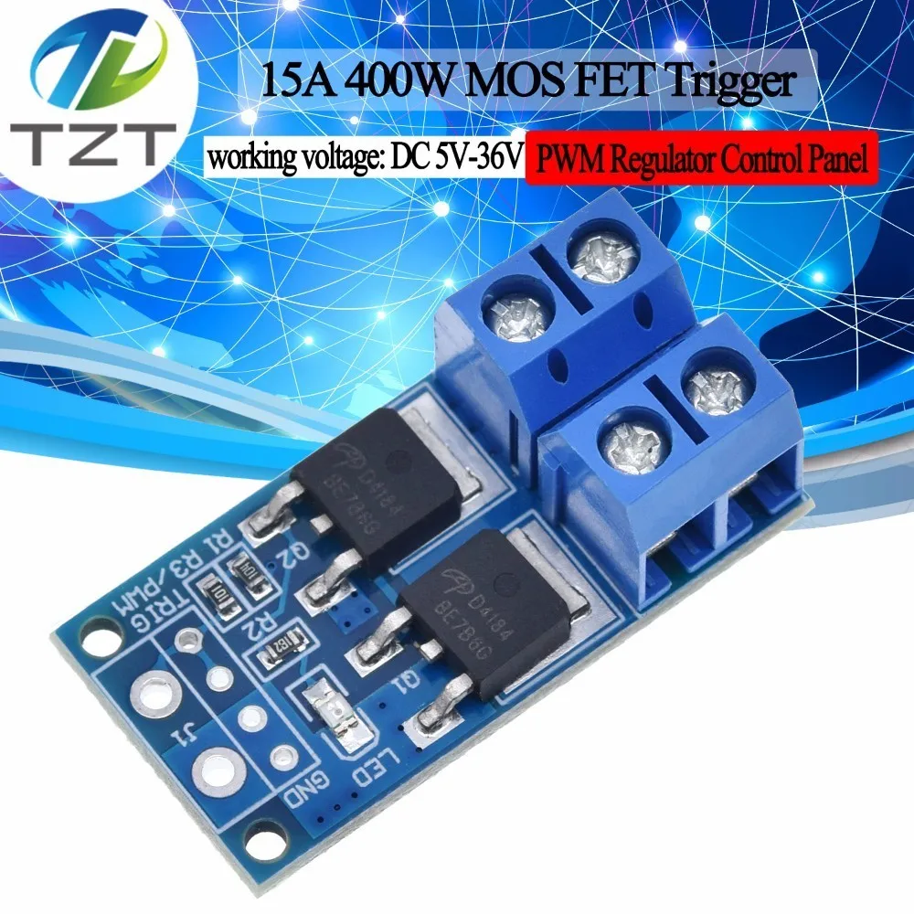 15A 400 Вт MOSFET триггер переключениt приводной модуль DC 5V 36V ШИМ регулятор Управление