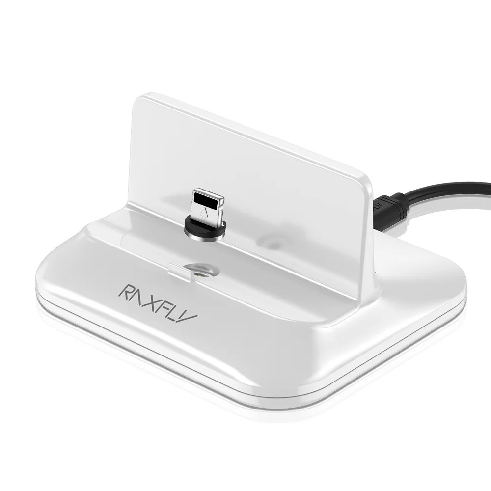 RAXFLY 3 в 1 магнитное зарядное устройство для телефона для Apple iPhone настольное USB C зарядное устройство для телефона Micro usb type C быстрая подставка с подзарядкой - Цвет: Белый