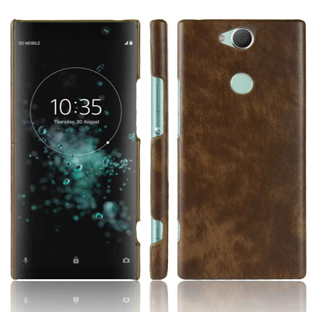 Новинка для sony Xperia XA2 Plus чехол 6," Ретро из искусственной кожи Кожа с рисунком Litchi PC Твердый чехол для sony Xperia XA2 Plus чехол для телефона