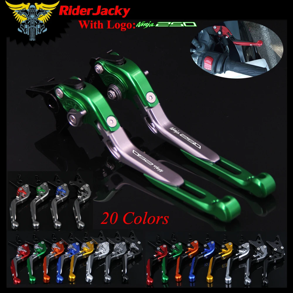 Рычаги тормозной муфты RiderJacky LOGO NINJA 250 для мотоциклов с ЧПУ Kawasaki 250R 2008 2012 2009 2010