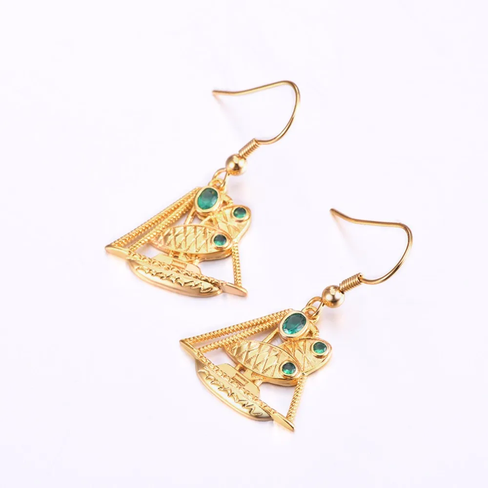 Lakatoi Dangle Earrings Gold Color Crab Claw Sail Neckalce Papua New Guinea/Australia/Indian Jewelry E2899K | Украшения и