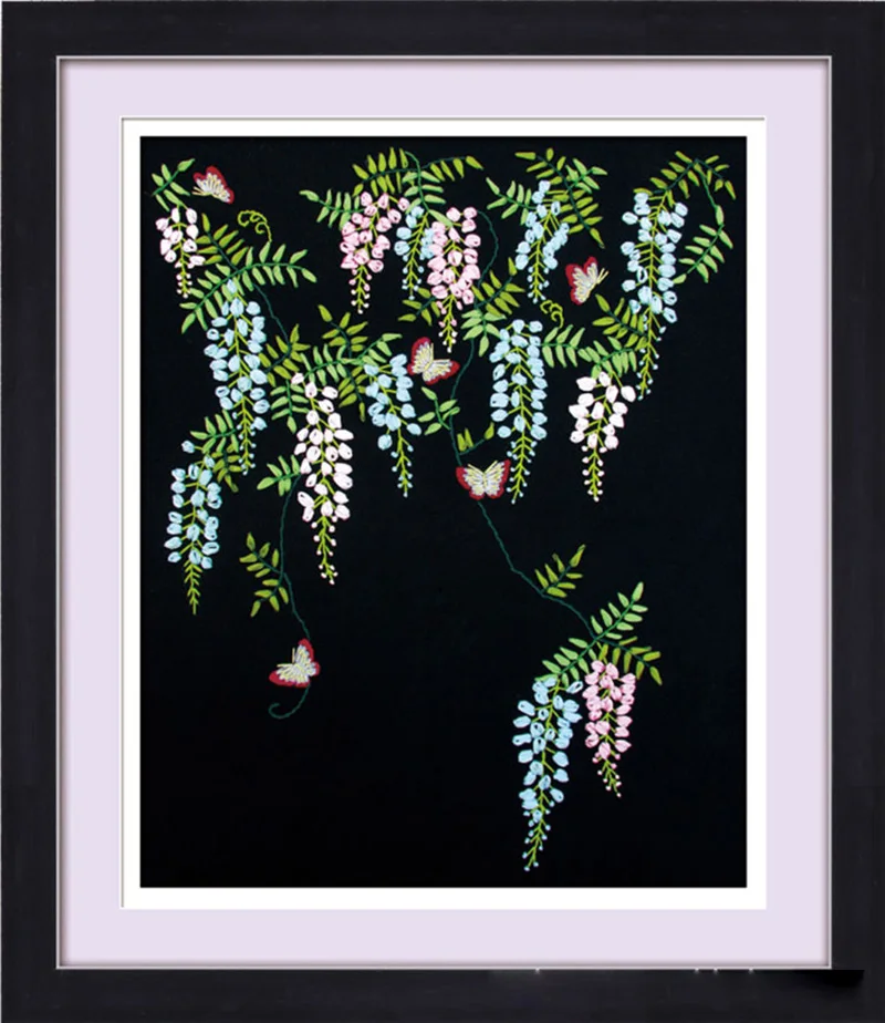 

70X50cm DIY 3D вышивания крестиком работа иголкой летнюю цветок незаконченная вышивка лентой картина шить подарок ручной работы