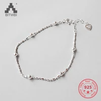 classic simple small round ball beads bracelet 925 sterling silver for women fashion jewelry gift