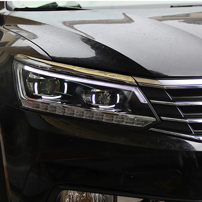Светодиодные полосы фары лампы для Volkswagen Passat B8 2016 2018 DRL Bi xenon проектор головная