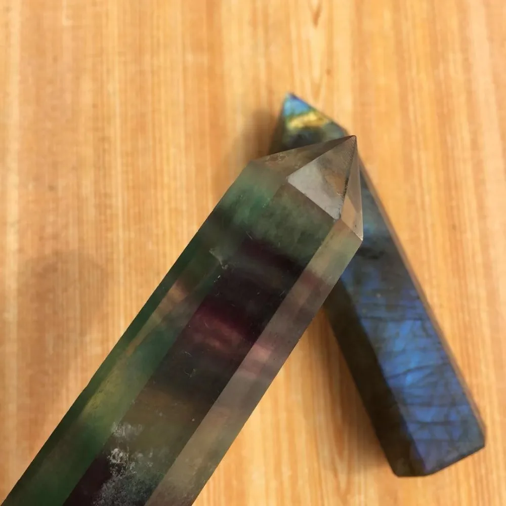 Горячая продажа красивый 100% натуральный лабрадорит Радужный флюоритовый кварц