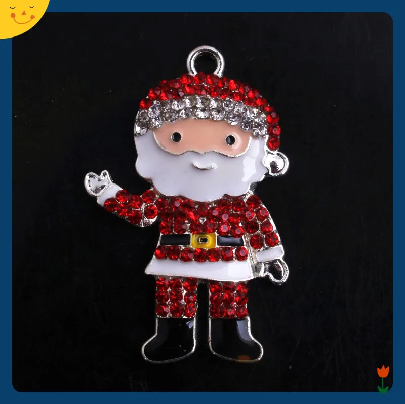 OYKZA Рождественский отец персонажи Сплав Кристалл Стразы Эмаль Подвески для