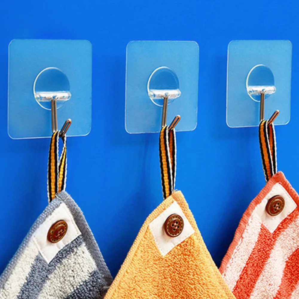 

9Pcs Sucker Hook Strong Transparent Suction Cup Sucker Wall Hooks Hanger For Kitchen Bathroom 6*6cm Dropshipping &w