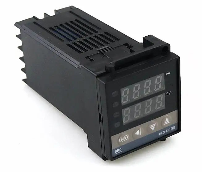 REX-C100 Цифровой 220 в PID REX-C100 регулятор температуры+ Макс. 40 А SSR+ к термопара PID контроллер комплект+ радиатор - Цвет: REX-C100