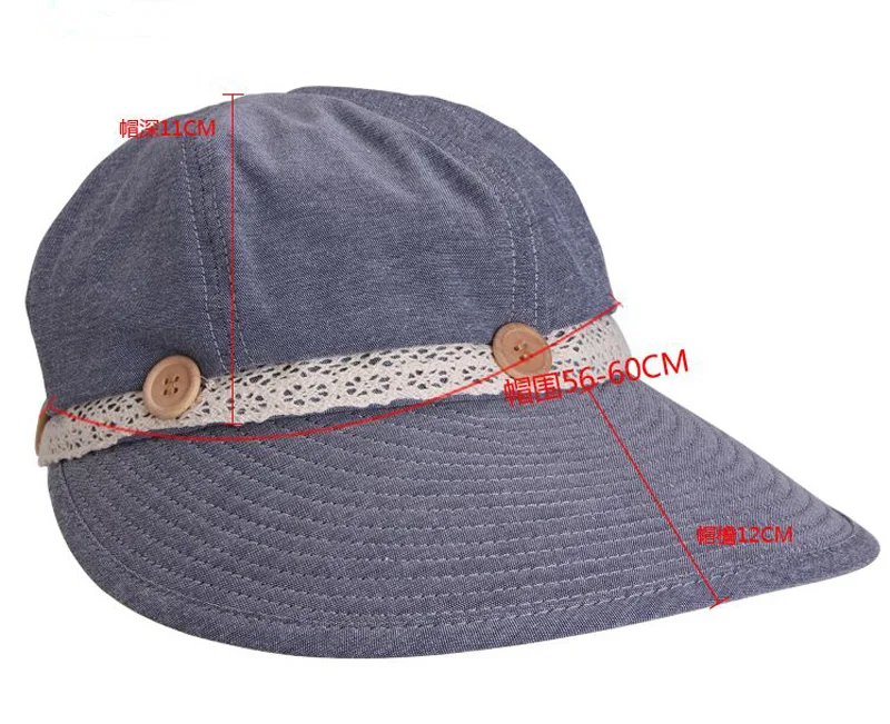 Женская кружевная шляпа на пуговицах летняя Солнцезащитная с защитой от