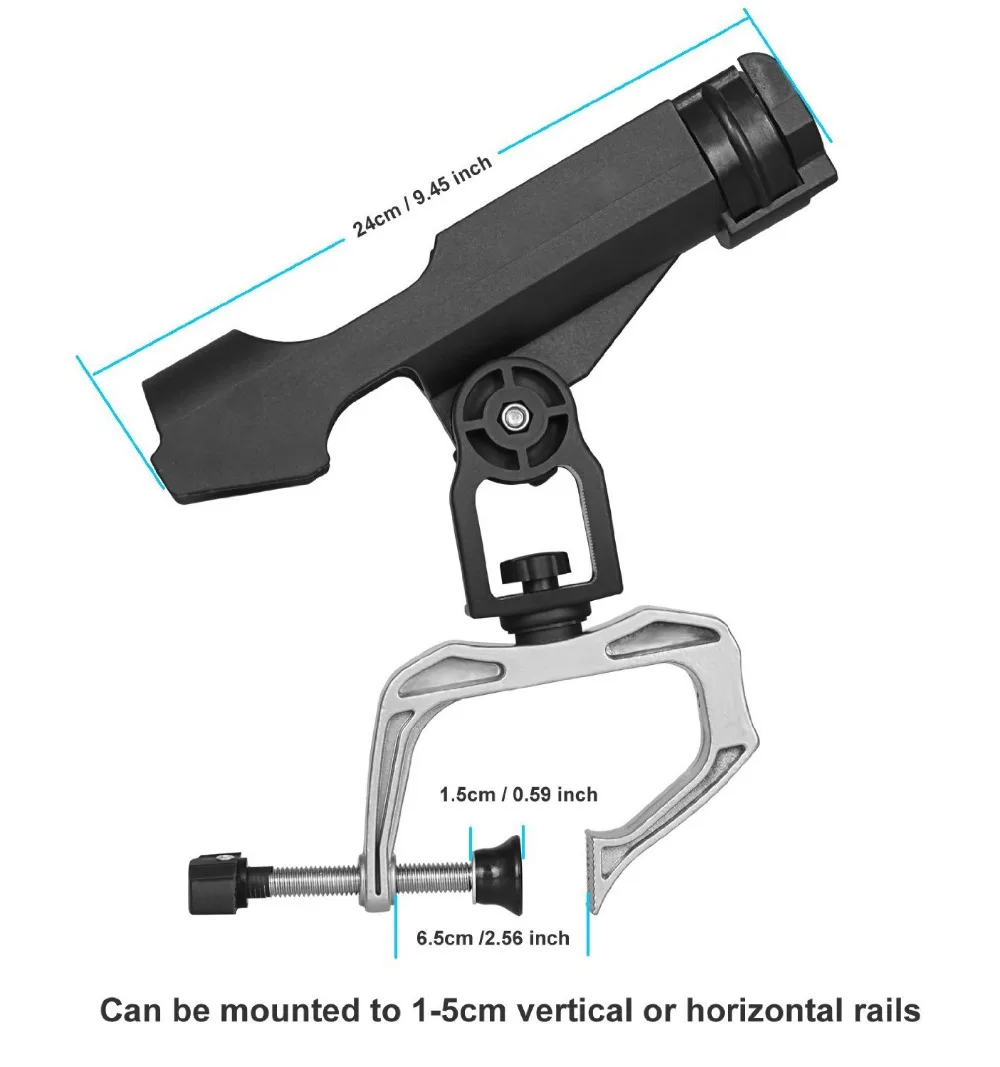 HiUmi большой зажим открывания Рыбалка лодочные удилища держатель 360 градусов