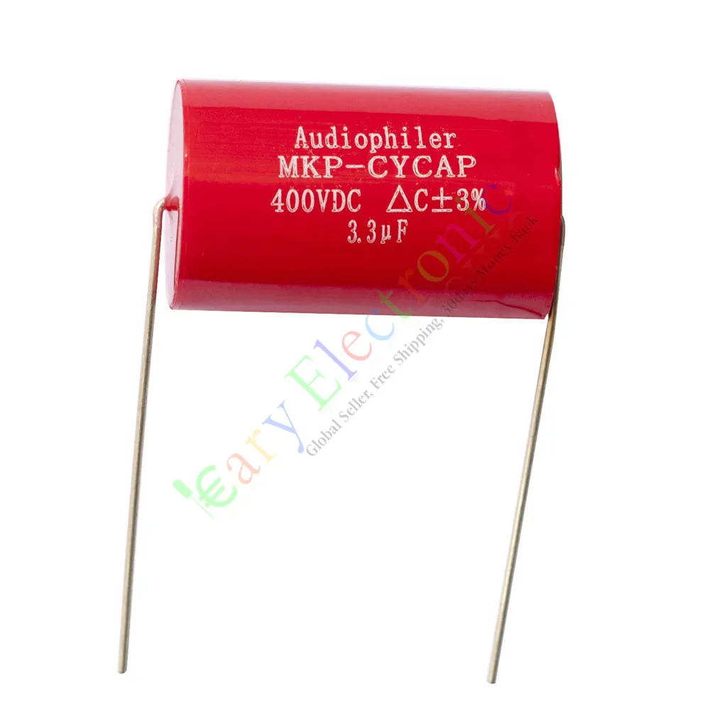 Оптом и в розницу 50 шт. MKP 400V 3 мкФ красный длинный медный провод Аксиальный