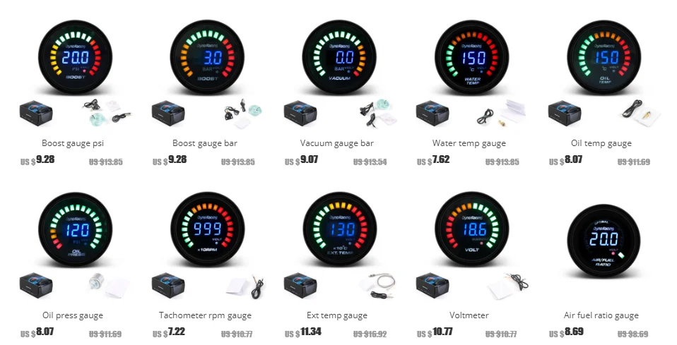 Dynoracing " 52 мм 20 светодиодный синий цифровой 1-3Bar 12 В 20 светодиодный турбо Boost Gauge автомобильный измеритель с датчиком