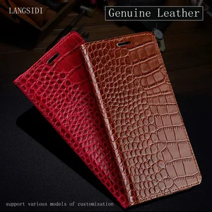 langsidi genuine leather book flip case for huawei p40 pro p30 lite p20 p50 mate 30 pro 20 magnetic cover for honor 50pro 30 v30 free global shipping