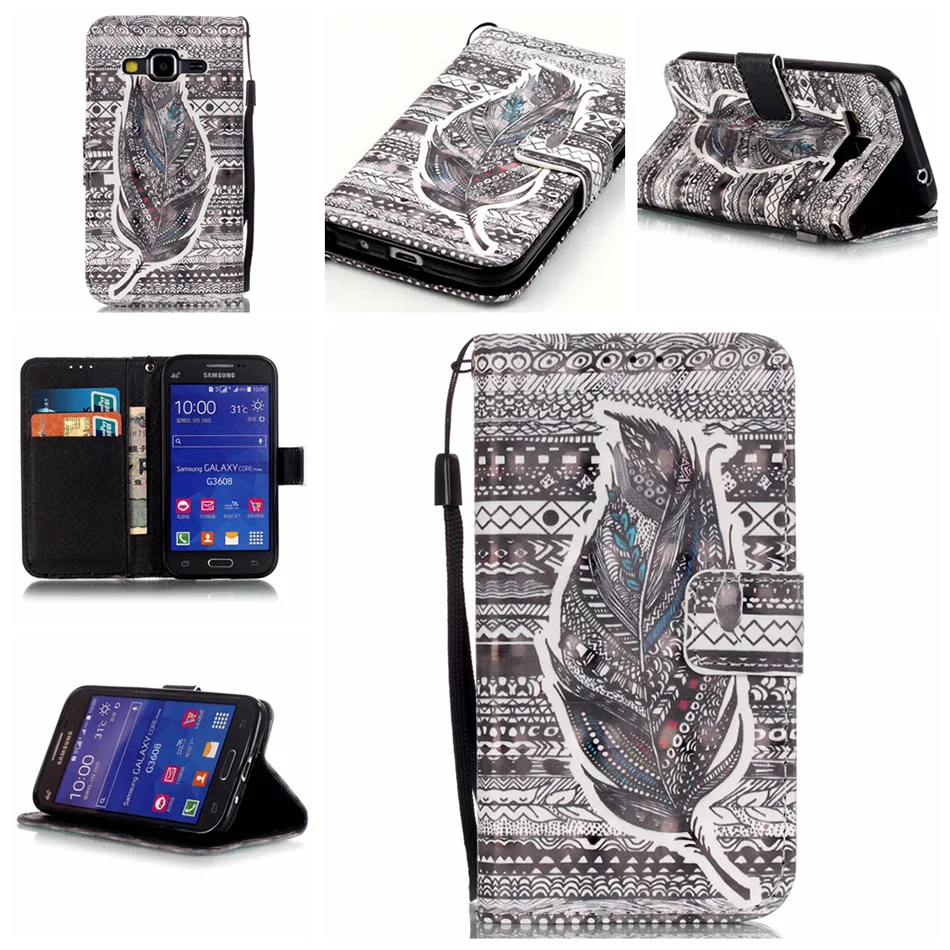 Чехол для samsung Galaxy Core Prime G360 G361F G3606 G3608 G3609 Grand J2 Prime G530 G532 J3 J5 S4 S5 S6 S7 крышка подставка чехол s B21