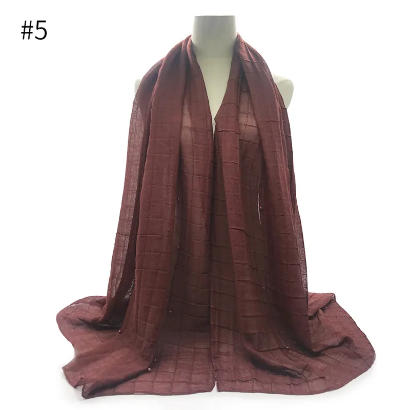 Женский шарф/шарфы с жемчужинами эластичная вискоза рельефная сетка шаль