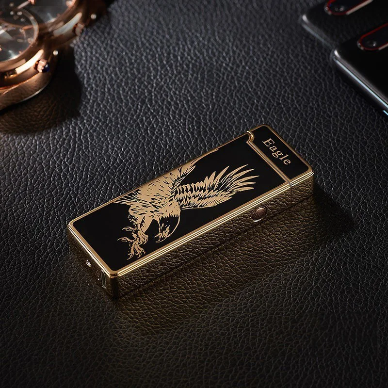 Светодиодная Электронная Зажигалка USB металлическая электрическая двойная