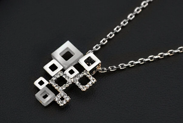 S квадратные полые стразы ожерелье серьги кольца ювелирные наборы Прямая