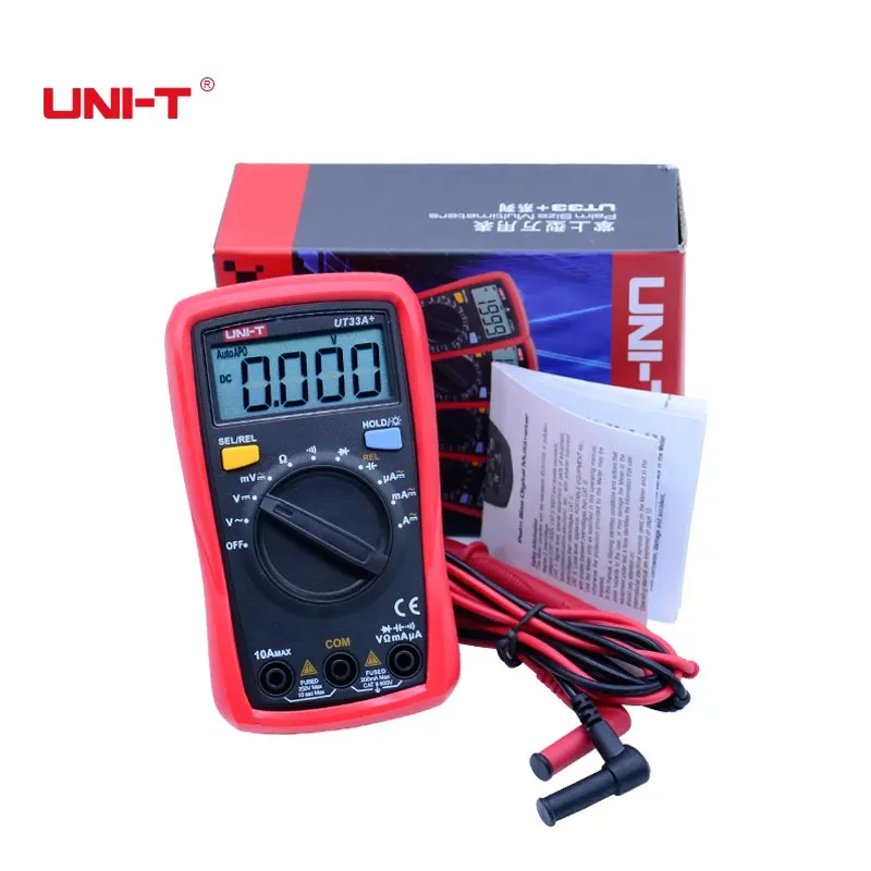 UT33A UNI-T размер ладони мультиметр UT33A+ UT33B+ UT33C+ UT33D+ цифровой мультитестер с емкостью/NCV/Диодный тест/непрерывность зуммер - Цвет: UT33A