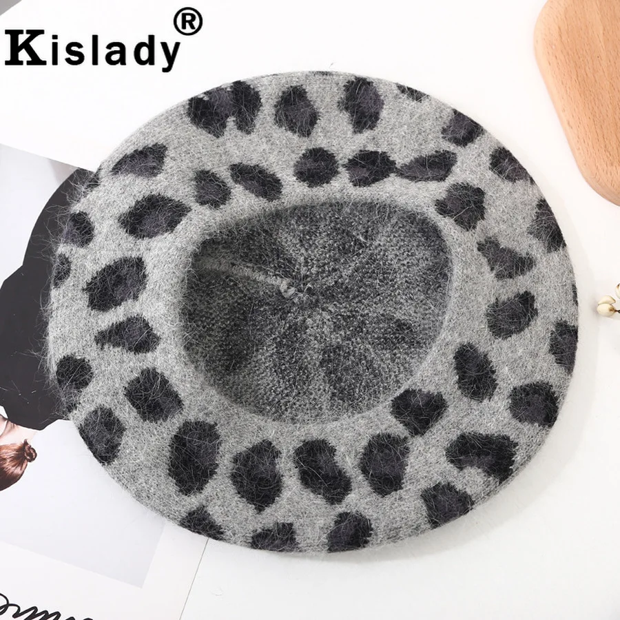Kislady модные элегантные леопардовые береты шапки новые осенние зимние Уютные