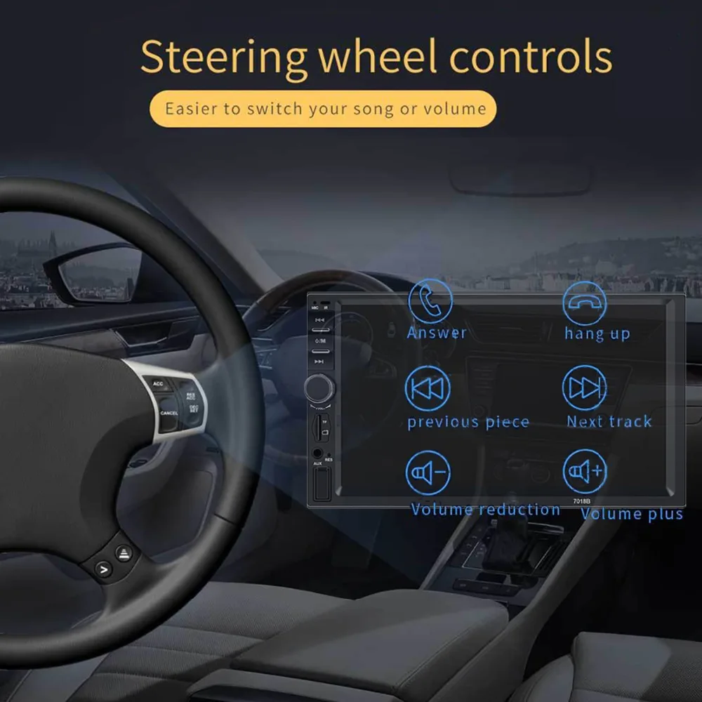2 Din 7 &quotсенсорный экран Авторадио Carplay центральный мультимедийный MP5 плеер с