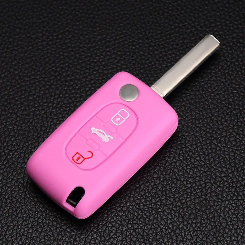 Высококачественный силиконовый чехол для ключей Peugeot 3 button 206 207 306 307 308 407 408/Citroen C2 C3