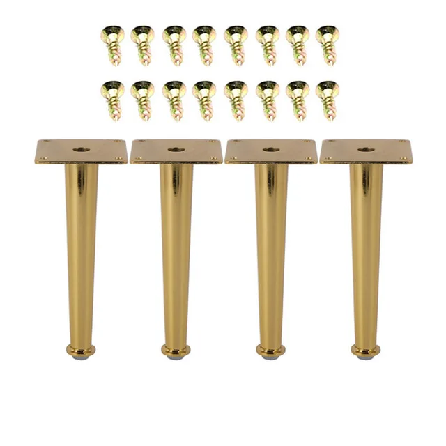 20cm Gold Straigh 4 шт./компл. 15/20/25/30 см для корпусной мебели металлические ножки круглого бананы DIY мебель диван кровать шкаф для обуви ножки стола - Цвет: 20cm Gold Straigh
