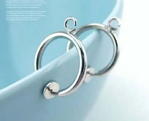 Бесплатная доставка 10 шт серебряные пластины НЕ ПИРСИНГ клип на весенние серьги