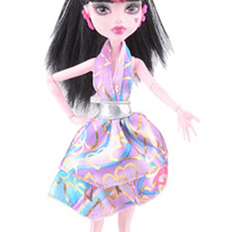 7 шт./лот, модная одежда, платья для куклы Monster High, платья для вечеринок, Vestidos, Повседневная Одежда для куклы детские игрушки Monster High