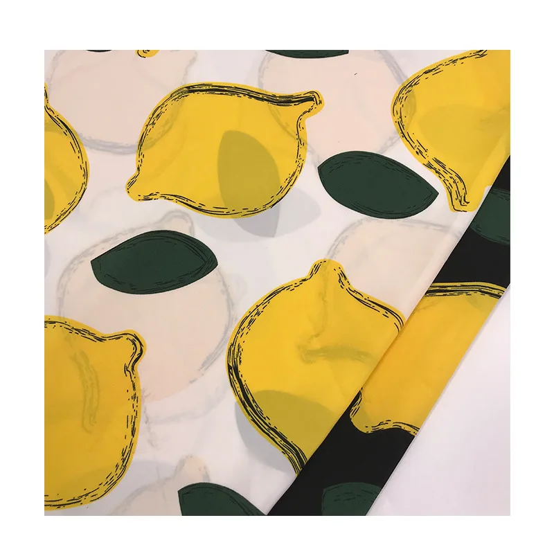 Полиэстер простой сатин лимонная шифоновая ткань с рисунком DIY шитье стеганое