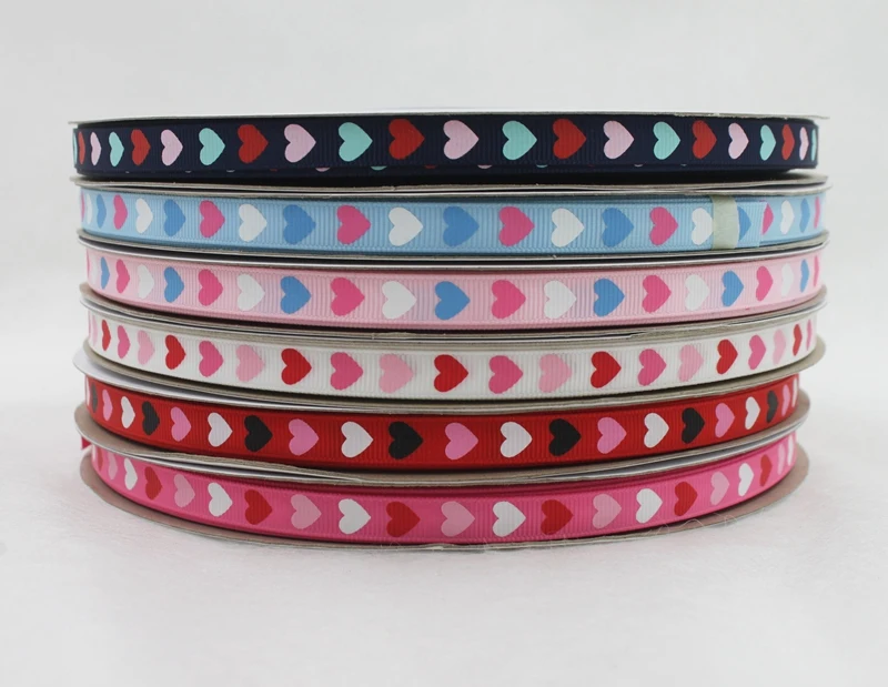 [IuBuFigo] лента с принтом любовного сердца Grosgrain Подарочная печатная для украшения 9
