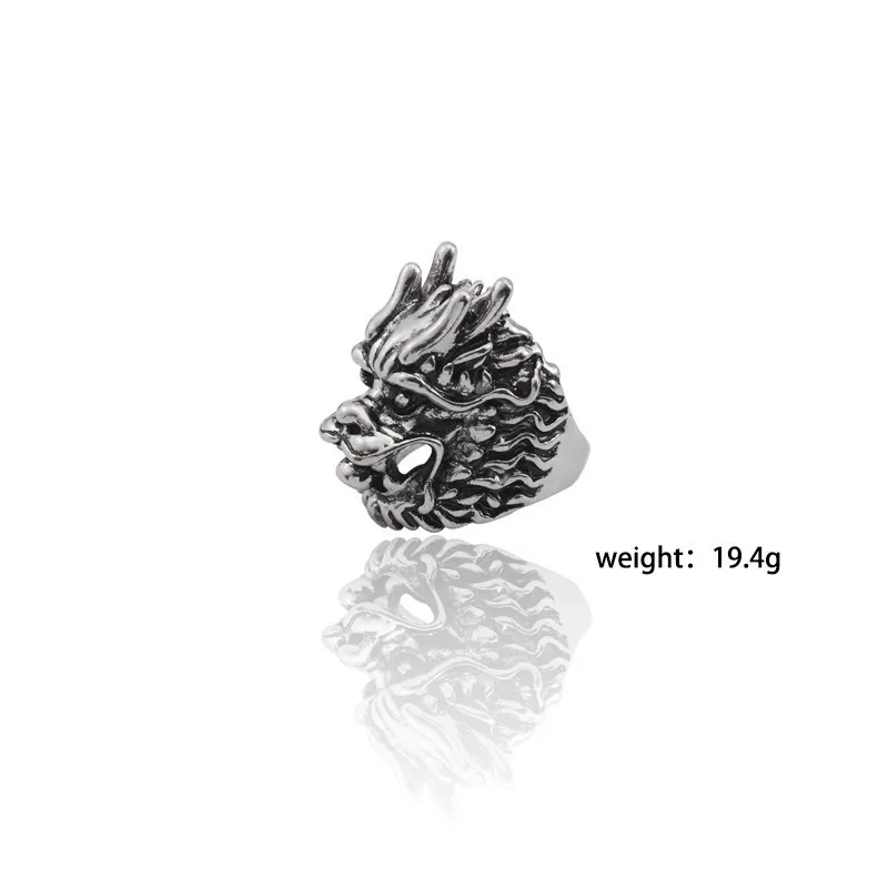 

Gothic Vintage Dragon Head Ring Men Punk Dragon Play Bead Rings Trendy Animal Biker Jewelry Halloween Xmas Gifts Anel Masculino