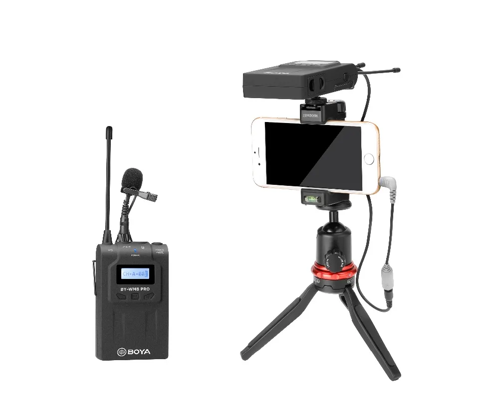 BOYA BY WM8 UHF двухканальный петличный беспроводной микрофон с ЖК экраном для камеры