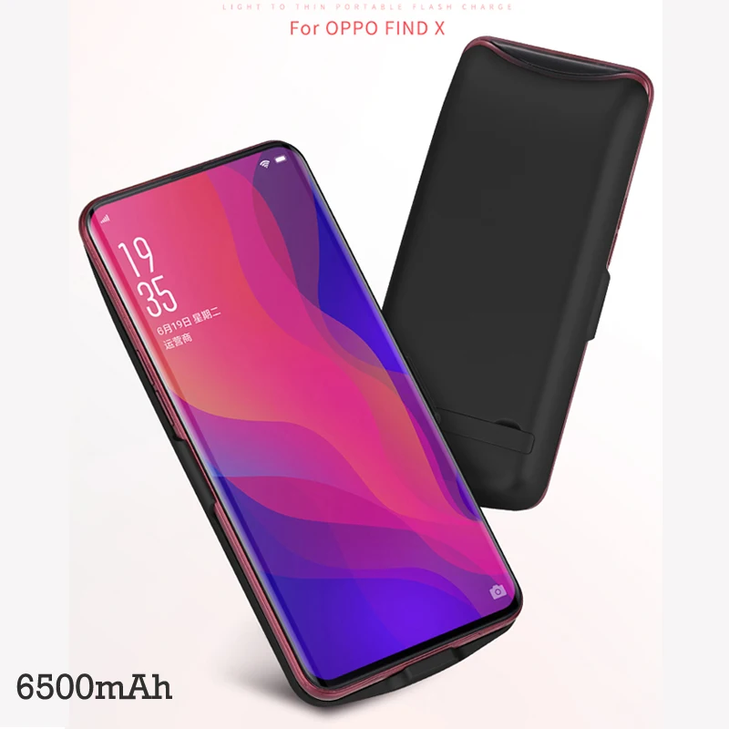 Внешний аккумулятор 6500 мАч чехол для OPPO Find X задний Ультратонкий внешний |