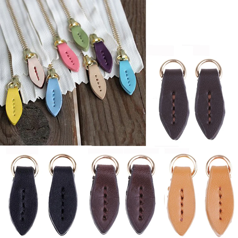 

5pcs PU Leather Zip Puller Zipper Pulls Replacement Sewing Fastener Slider for Backpack Clothes DIY Zippers Sewing Accessor